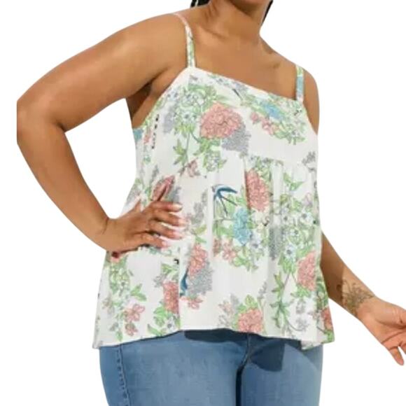 Torrid Line Airbrush Floral Cloud Dancer Tank Top Size 24/26 - Picture 1 of 9